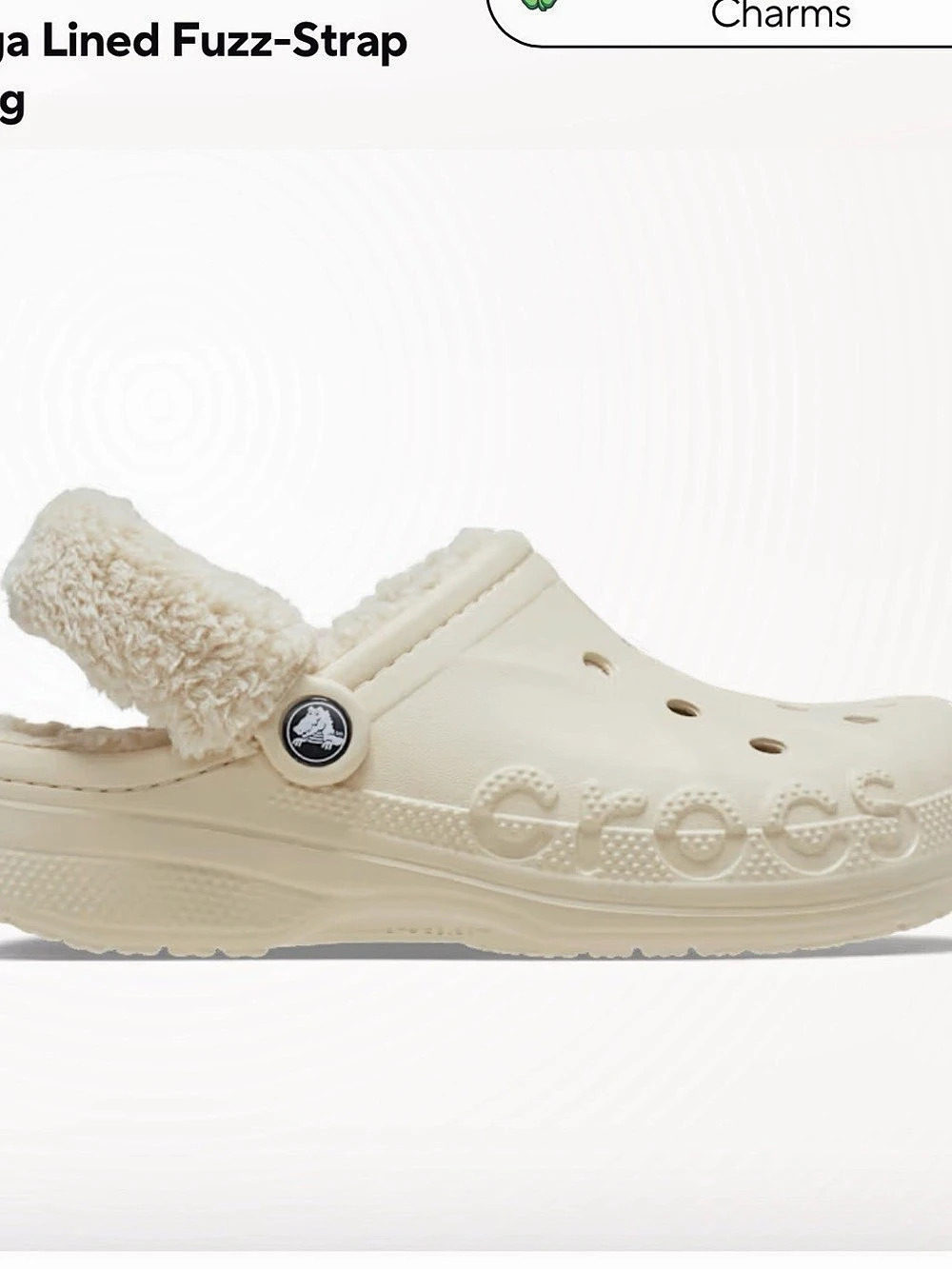 Crocs Classic Lined Fuzz-Strap Clog Cream US 10/12w
